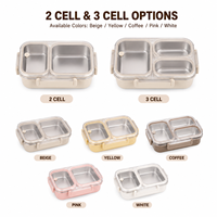 Boîte à lunch en acier inoxydable de qualité alimentaire avec couvercle transparent en PC, 2 compartiments, plateau amovible, boîte bento anti-fuite, fabrication en usine