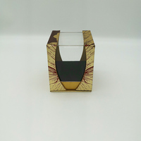 NOUVEAU Boîte à parfum à double porte, boîte à parfum en verre Attar avec couvercle transparent