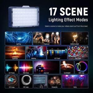 Panneau lumineux vidéo <span class=keywords><strong>LED</strong></span> <span class=keywords><strong>Neewer</strong></span> <span class=keywords><strong>RGB</strong></span> 176-A1, 17 scènes, CRI97+, 2500K-10000K, 10W, portable, pour photographie - Product Image 4