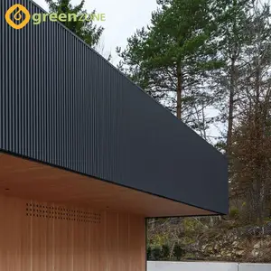 Decoración exterior negro hogar impermeable madera plástico compuesto exterior gran panel de pared