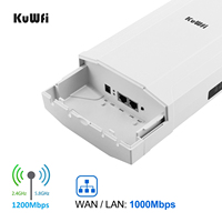 KuWFi OEM Daya Tinggi Gain Tinggi Jangkauan Jauh Nirkabel 5G 2.4G Dual Band Outdoor WIFI CPE Bridge 1200mbps