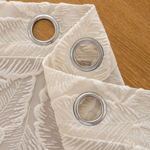 Rideaux <span class=keywords><strong>et</strong></span> draperies à œillets modernes en jacquard gaufré cachemire <span class=keywords><strong>beige</strong></span> <span class=keywords><strong>taupe</strong></span> pour salon, collection 2026, vente en gros, Amérique du Nord - Product Image 2