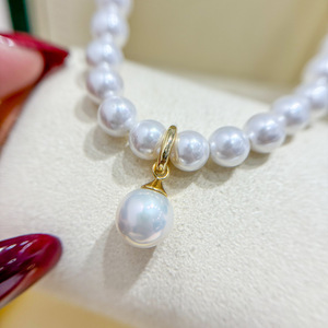 Pendentif en argent S925 avec boucle édition légère, perles plates de 10 à 15 mm, support vide pour colliers de perles DIY, accessoire 31121 - Product Image 3