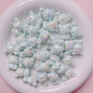 10 개 15x20mm 혼합 색상 곰 모양 구슬 귀여운 거미 곰 비즈 보석 및 열쇠 고리 공예품을위한 파스텔 아크릴 곰 매력 - Product Image 3