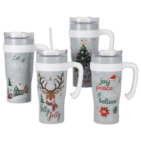 Juego de Vasos de Acero Inoxidable 304 de 38 oz con Revestimiento Cerámico, Pajita y Cepillo de Limpieza, Taza Ecológica para Regalo