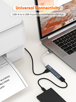 CableCreation Hub USB 3.0 de 4 Puertos, Adaptador Multipuerto 4 en 1, Chipset de Alta Velocidad de 5 Gbps, Sincronización de Datos y Carga