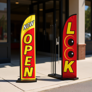 Bandiera a Piuma Open Look con Asta in Alluminio da 4,5 M, Stampa Digitale in Poliestere per Pubblicità Aziendale - Product Image 2