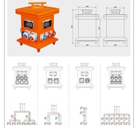 Boîte de distribution murale extérieure en plastique étanche IP65 32A personnalisée Zhaoyang, interrupteur électrique, prise électrique