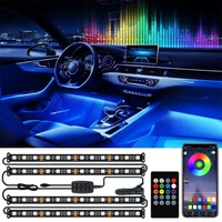 Kit universel de lampe d'ambiance pour bande lumineuse décorative d'intérieur de voiture RVB Led lampe à pied pour voitures