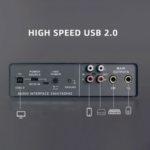 อินเทอร์เฟซเสียง USB สำหรับบันทึกเสียงการ์ดมืออาชีพพร้อม48V Phantom Power <span class=keywords><strong>Loopback</strong></span> USB ปลั๊กการ์ดเสียงภายนอก - Product Image 4