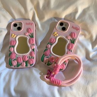 Étui de téléphone miroir de maquillage tulipe XP107 compatible avec iPhone 17PROMAX 16PLUS 15PRO 14 13 12 11 Nouveau
