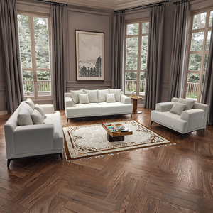 Canapé Moderne Grand Format en Velours Mohair Blanc Granulaire, Style Minimaliste Européen pour Salon, Fabriqué par [Nom du fabricant] - Product Image 4