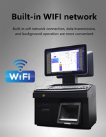 Sistema POS Todo en Uno con Pantalla Táctil Dual Inteligente de 14 Pulgadas, Intel I3, Pago NFC, Windows/Android, 4GB+64GB, Wi-Fi 6 para Comercio Minorista