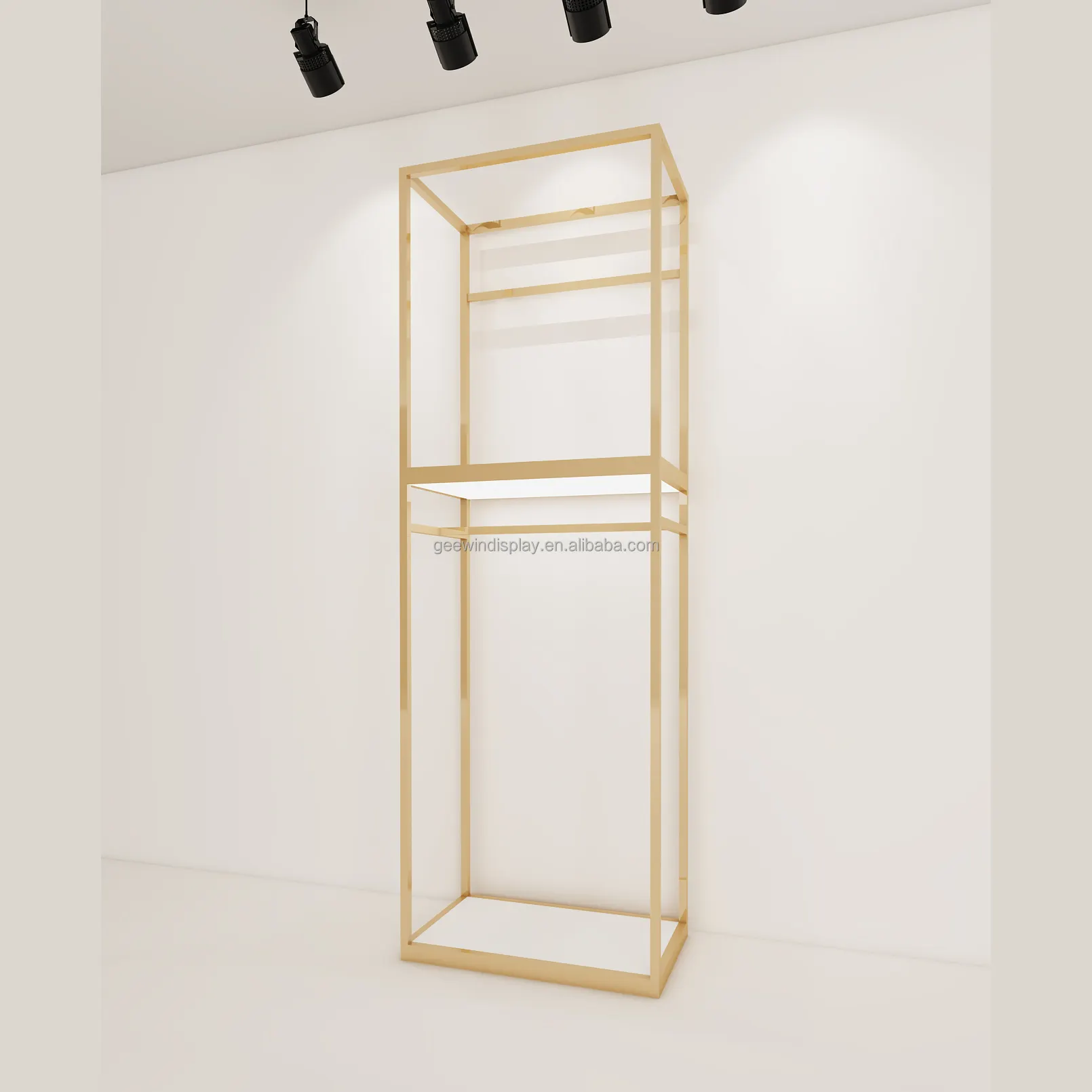 Modern Glamorous Underwear Store Metal Wood Display Shelf For Underwear Shop Display