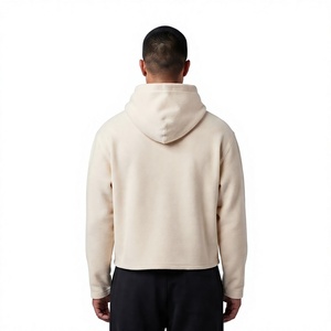Men's White 100% Cotton Fleece Oversized <b>Sherpa</b> <b>Hoodie</b> Sweatshirt Pullover with Pocket OEM Service for Winter Casual Wear - Product Image 4