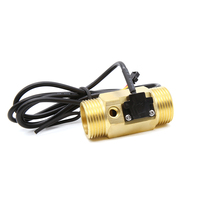 Débitmètre à turbine 25mm pour eau, huile, carburant, laiton, cuivre, capteur à effet Hall 1 ''avec sonde de température 50K, compteur 2-50L 1.75MPA
