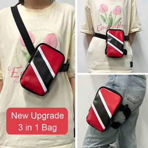 2025 nouvelle mode sac de taille étanche Logo personnalisé fermeture éclair réglable sac de cuisse drapeau des Caraïbes jambe sac pour Sport cyclisme carnaval
