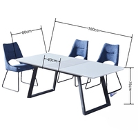 Table à manger extensible en verre blanc argenté, base en métal brillant, 6-8 places