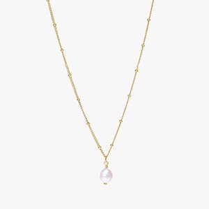 <span class=keywords><strong>Collana</strong></span> <span class=keywords><strong>di</strong></span> Tendenza con Catena in Acciaio Inossidabile e Ciondolo con Perla d'Acqua Dolce Barocca Placcata Oro per Donna - Product Image 1