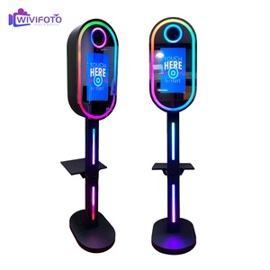 Xách tay 15.6 "hình bầu dục gương Photo Booth với LED vòng ánh sáng kích thước nhỏ thiết kế kim loại cho Đảng & sự kiện đám cưới - Product Image 2