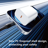 Cargador Rápido PD3.0 de 20W Directo de Fábrica para Apple, para iPhone, Samsung, Puerto Tipo C, Certificado SAA, Carga Rápida