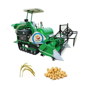 Traktor Berjalan Sendiri Terbaik Mini Menggabungkan Biji Gandum Kedelai Pertanian Pemanen/Crawler Combine Harvester untuk Kedelai Gandum Padi