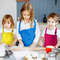 Pochettes durables en coton et Polyester, 4 pièces, tabliers colorés, ajustables, pour Chef, cuisine pour enfants, vente en gros