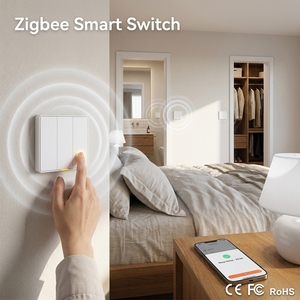 Interrupteur Zigbee Smart Life, interrupteur mural intelligent pour éclairage, 240V, 1 voie, sans neutre, sans condensateur requis, compatible Alexa et Google Home - Product Image 1