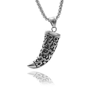 yunnique Stainless Steel Tiger Fang Pendant Men's Retro Geometric Necklace Animal Shape Fashion Jewelry 190202 - Product Image 4