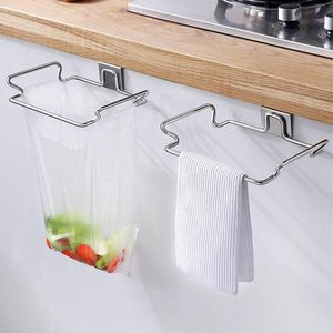 Kitchen Trash Bag Support Storage Rack <b>Over</b> Cabinet <b>Door</b> <b>Hook</b> Garbage Bags Hanger - Product Image 6