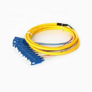 Hoge Kwaliteit Single Mode Sc/Upc 12 Kleur 1.5M Optische Vezel Pigtail 0.9Mm Voor Terminal Box Kleurrijke Pigtail