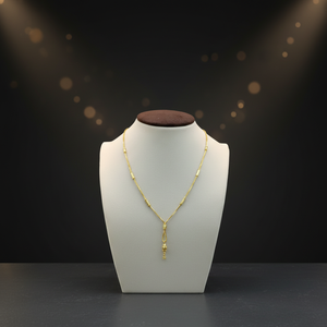 Collar Dokiyu con Diseño en Y de Oro Real de 22K, Multicapa, con Detalle de Cuentas en Dos Tonos, Colección de Joyería Fina para Mujer - Product Image 2