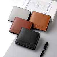 Dompet Lipat Dua Kulit PU Vintage Pria Grosir dengan Lapisan Poliester, Tempat Kartu Bisnis Tipis, dan Kantong Koin