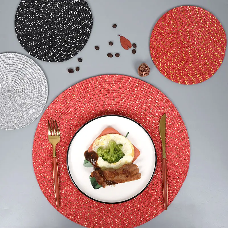 Bắc Âu Sinh Thái Thân Thiện Dệt Bạc Dây Vòng Bảng Mat Pp Placemat