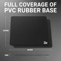 Glass Mousepad Tempered Aluminosilicate Glass Mat with AG or Oil Sand Finish AF EXO Coating 2mm 3mm Rounded Edge Gaming