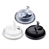 Couvercle jetable 80 mm pour gobelet à café à emporter, compatible boissons chaudes/froides, en plastique PP, avec couvercle à clapet pour gobelets en papier ou en plastique