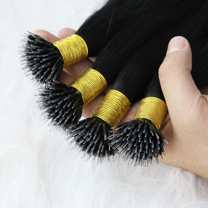 Extensiones de Cabello Humano Virgen 100% al por Mayor, Extensiones de Cabello con Micro Anillos de <span class=keywords><strong>50</strong></span> Hilos/50g para Salón, 14-24 Pulgadas, Todos los Colores - Product Image 1