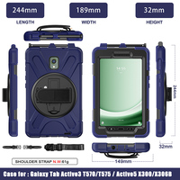 Coque de protection en silicone pour Samsung Galaxy Tab Active 5 X300 X306B/Tab Active 3 T570 T575, étui universel de 8 pouces avec bandoulière