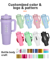 Bouteille d'eau isotherme de voyage Olerd 30oz en acier inoxydable avec paille – Tasse à café thermique classique et élégante de haute qualité pour voiture