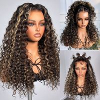 Perruques sans colle longue vague d'eau de luxe cheveux humains Flexi-Fit Invisible cordon 13x4 dentelle frontale moelleux bouclés perruque brésilienne crue