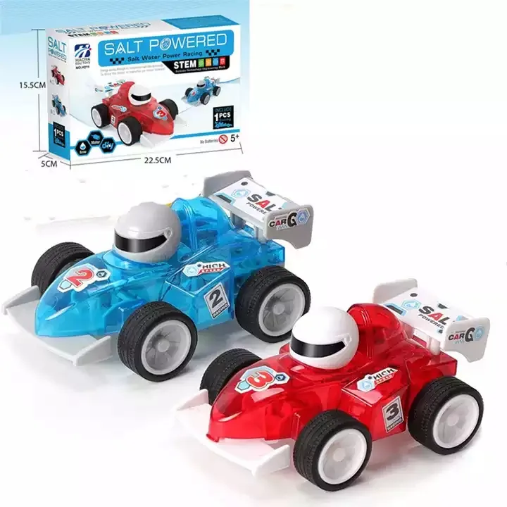 Science Kit Educational model DIY assemble Salt Water Power Racing Car Toys for Kids Children Students With Blue And Red