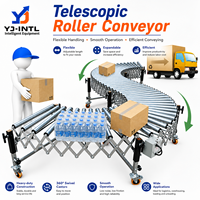 Convoyeur à Rouleaux Gravitationnels Télescopique de Haute Qualité, Mobile, à Vitesse Réglable, Extensible et Pliable, avec Rouleaux en Acier 380V/220V/110V