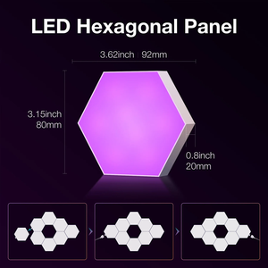Panel de Luz LED Inteligente Hexagonal EAJANN, Lámpara de Pared Modular con Cambio de Color RGB, Control para Sala de Juegos, Sincronización con Música, Decoración del Hogar, Luz de Neón - Product Image 3