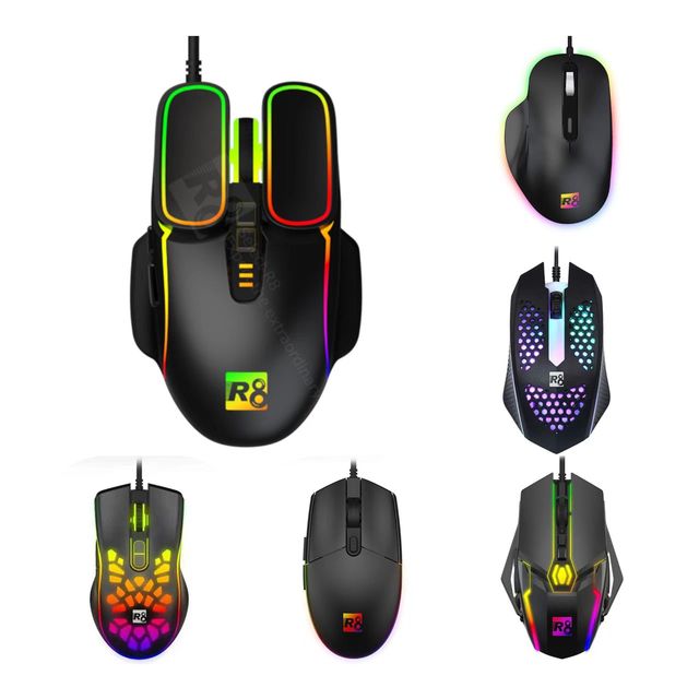 Dropshipping Wired Programmable Gaming Mouse Macro 7200 DPI USB Cable RGB Game Mouse
