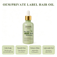 Minyak Rambut Harian Tea Tree Rosemary Mint Anti Ketombe Perawatan Kulit Kepala Melembapkan Mengontrol Rambut Kusut Menghilangkan Frizz Grosir OEM