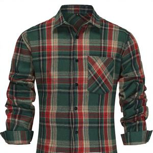 Camisa a Cuadros de Moda para Hombre RNSHANGER, Manga Larga, Corte Regular, Holgada, Informal, Cuello Redondo, Transpirable, Otoño, Talla 3XL - Product Image 2