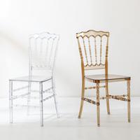Chaise de banquet de luxe pour hôtel, mariage, événement, salle de réception, chaise Chiavari en acrylique transparent pour adulte, chaise Napoléon pour fête, vente en gros