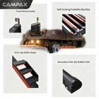 [CAMPAX] Échelle télescopique 8 marches 150 kg en aluminium aéronautique pliable pour accès à la tente de toit |   Klappleiter