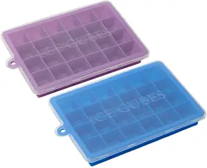 Easy To Release Silicone Ice Cube Trays with Lids for Juice Baby Food Chocolate