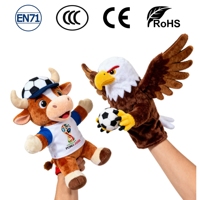 Weimeitoy ODM Marionnette à main personnalisée en peluche animale, super douce, brodée, anti-stress pour enfants